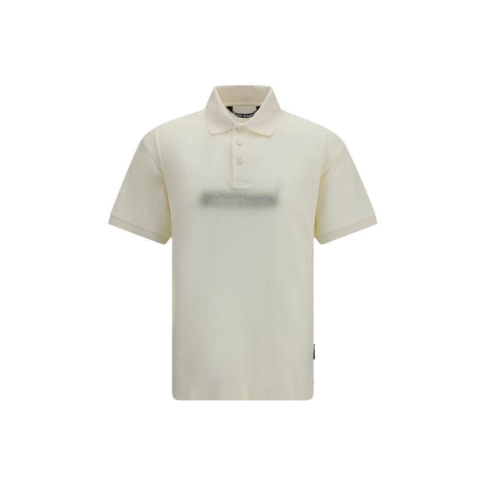 Palm Angels Logo-Embroidered Cotton Polo Shirt — Beige by Palm Angels