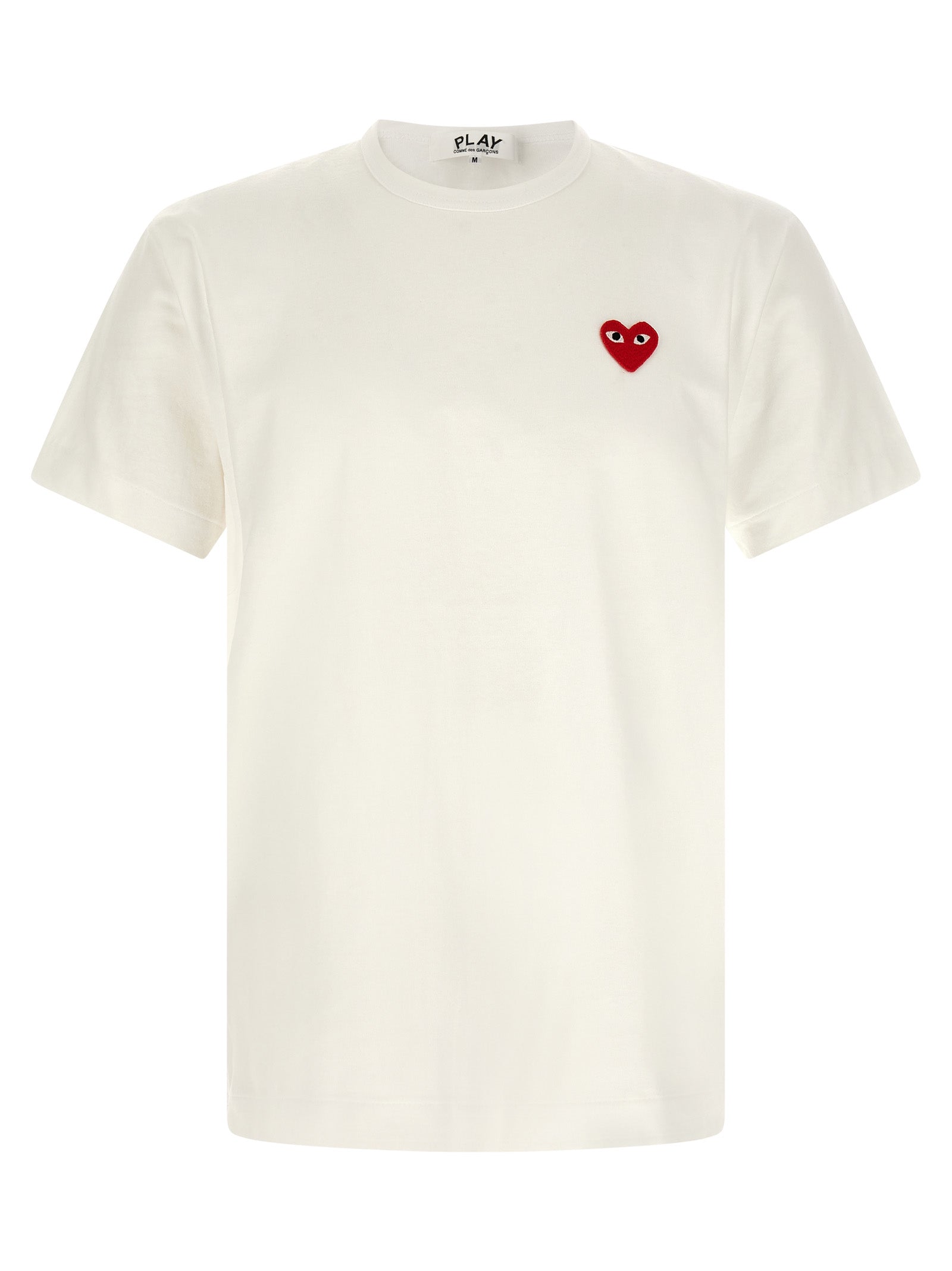 Comme Des GarçOns Play Heart-Embroidered T-Shirt — White by Comme Des Garçons Play