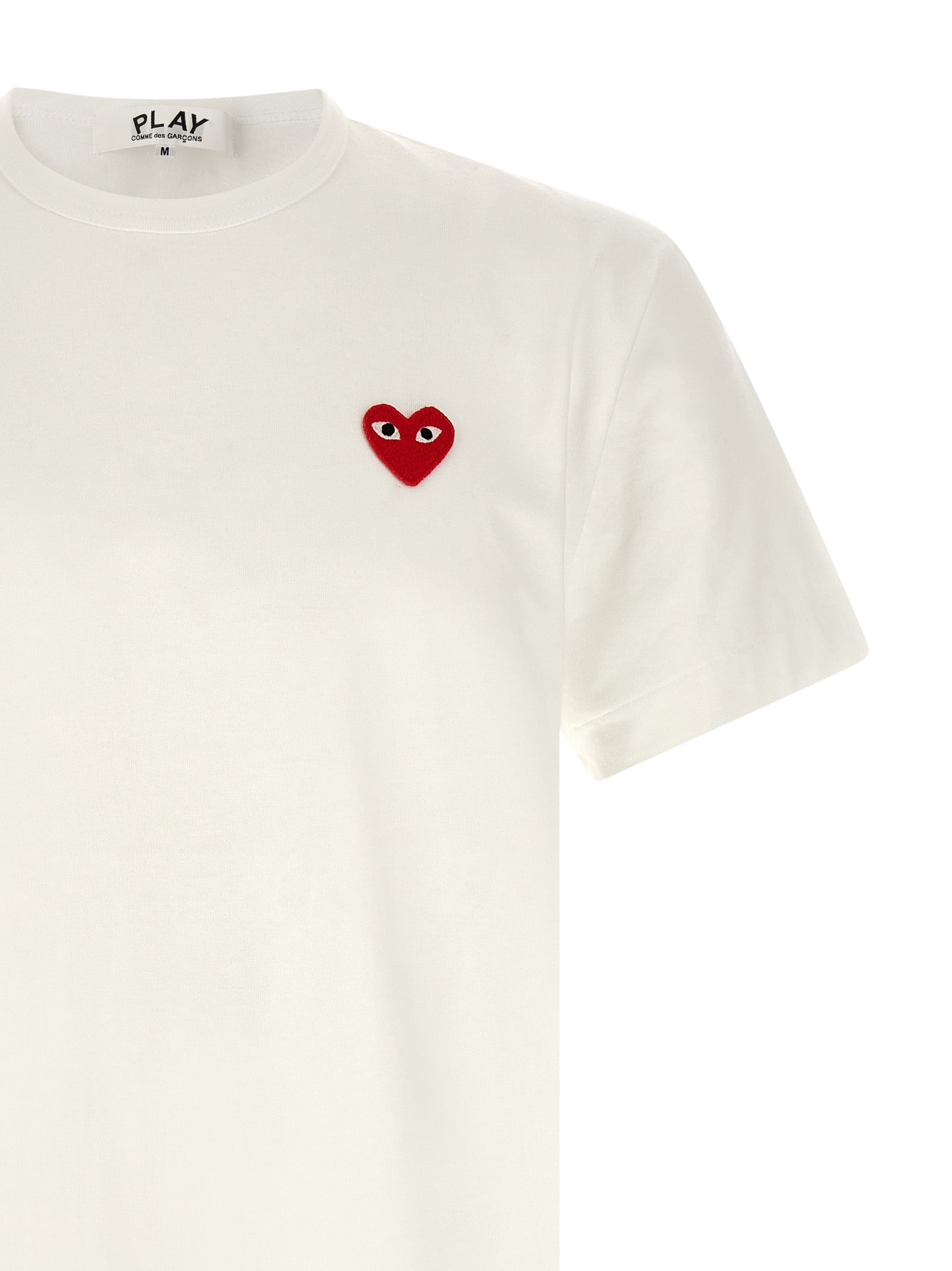 Comme Des GarçOns Play Heart-Embroidered T-Shirt — White, view 3