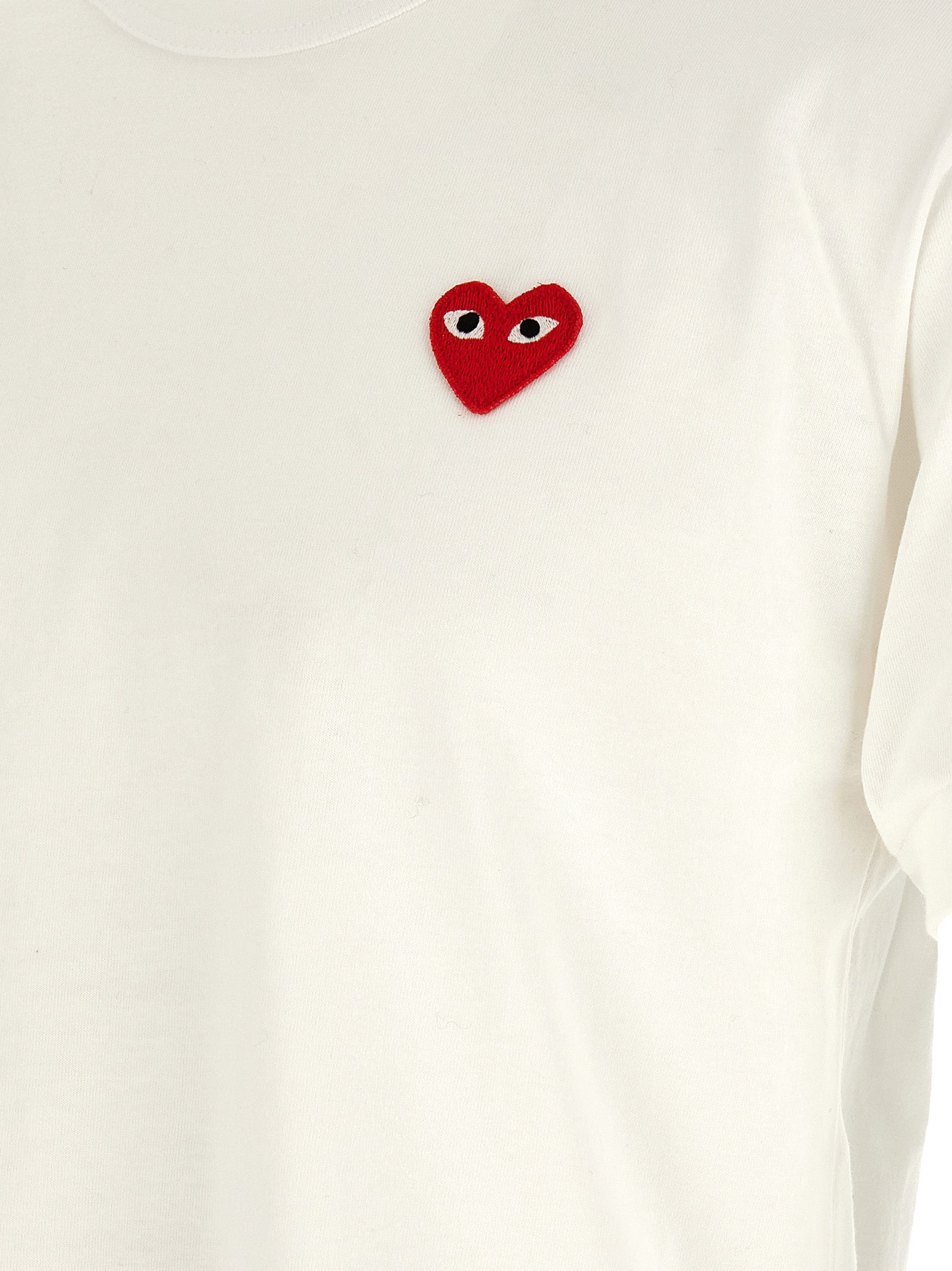 Comme Des GarçOns Play Heart-Embroidered T-Shirt — White, view 4