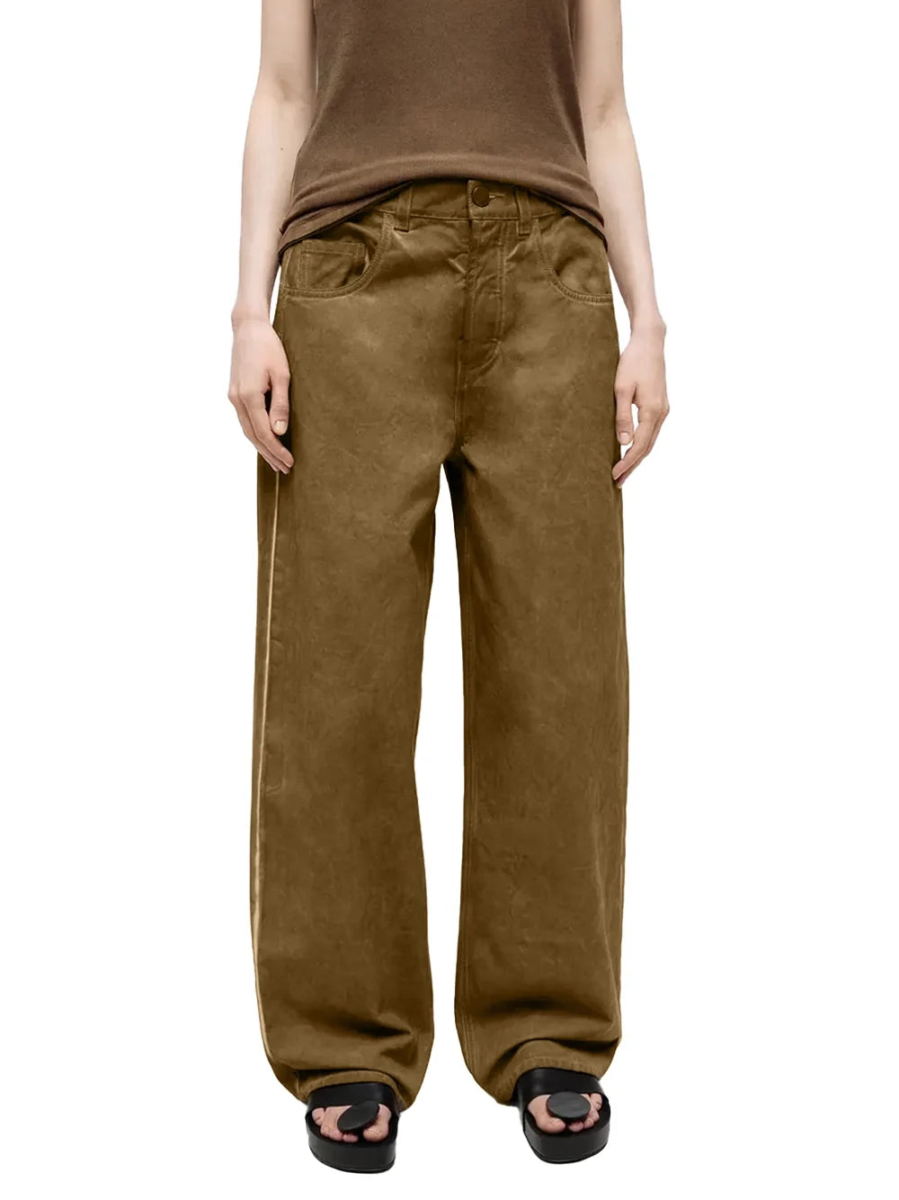 Uma Wang Phyllis Trousers — Mustard, view 3