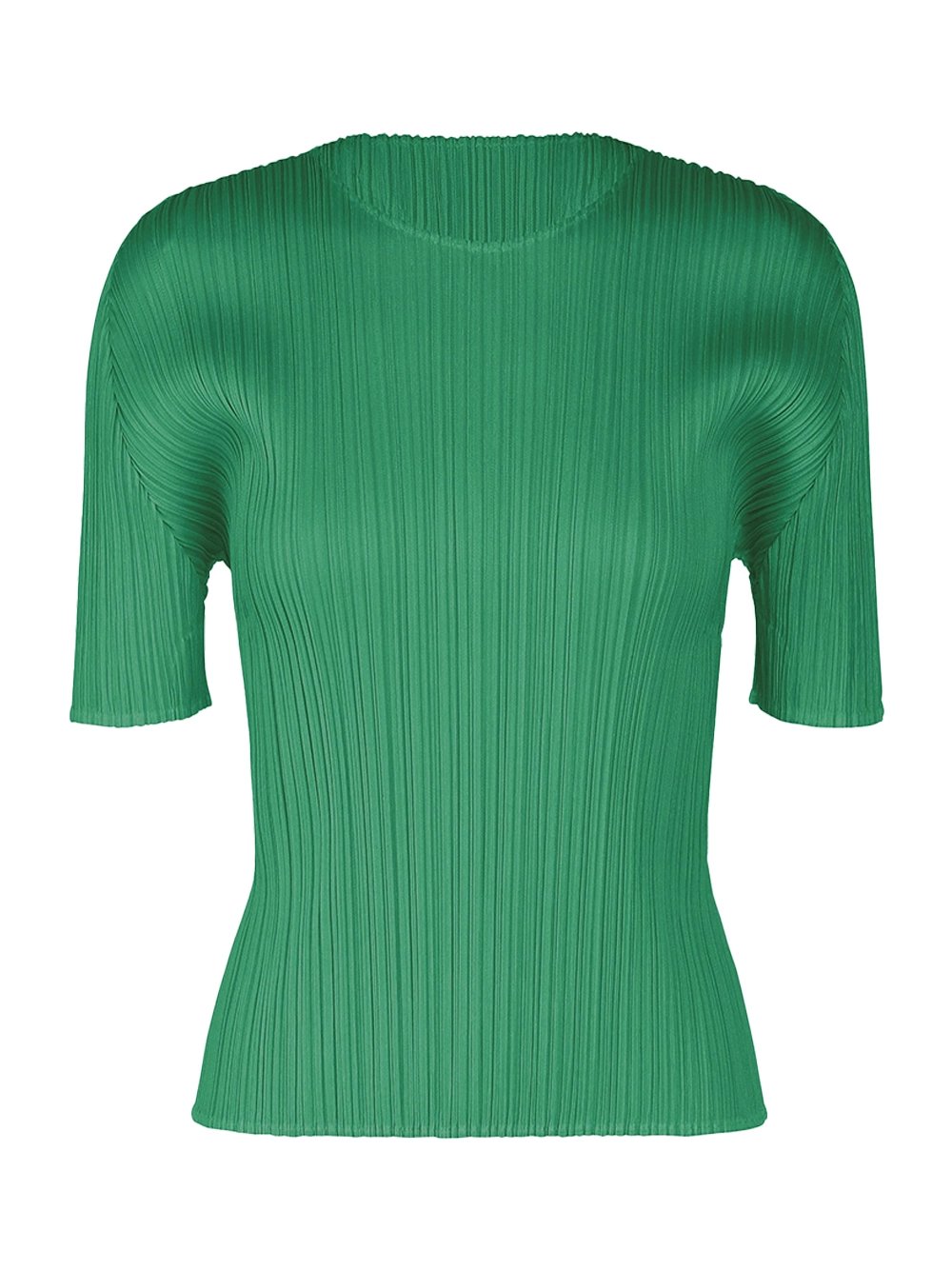 Issey Miyake Pleated Polyester Sweater — Green by Issey Miyake