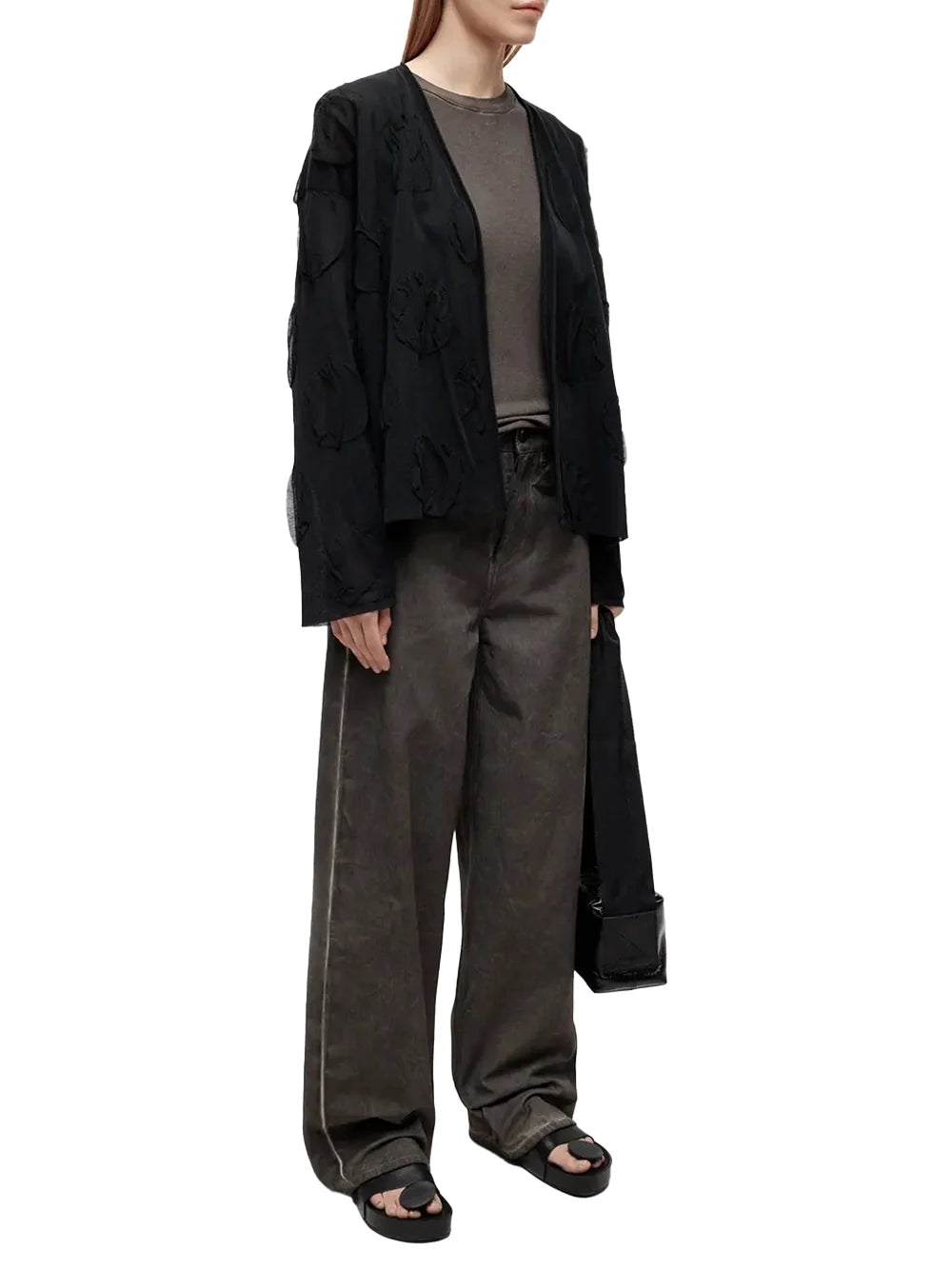 Uma Wang Phyllis Trousers — Grey Brown, view 2