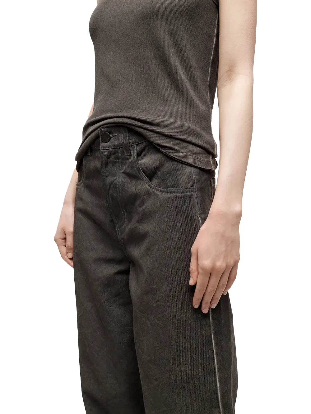 Uma Wang Phyllis Trousers — Grey Brown, view 4