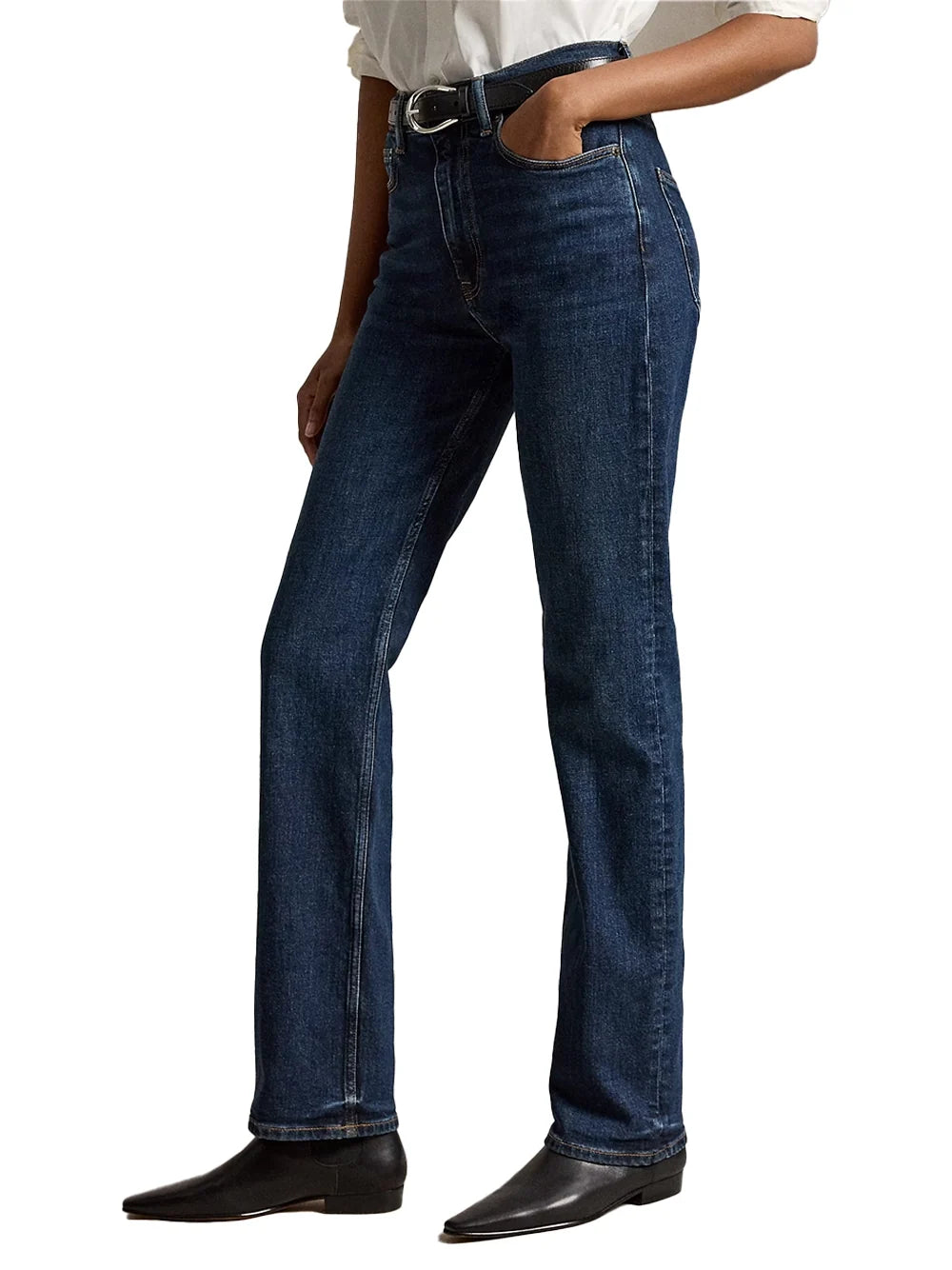 Ralph Lauren Straight-Leg Denim Jeans — Blue, view 3