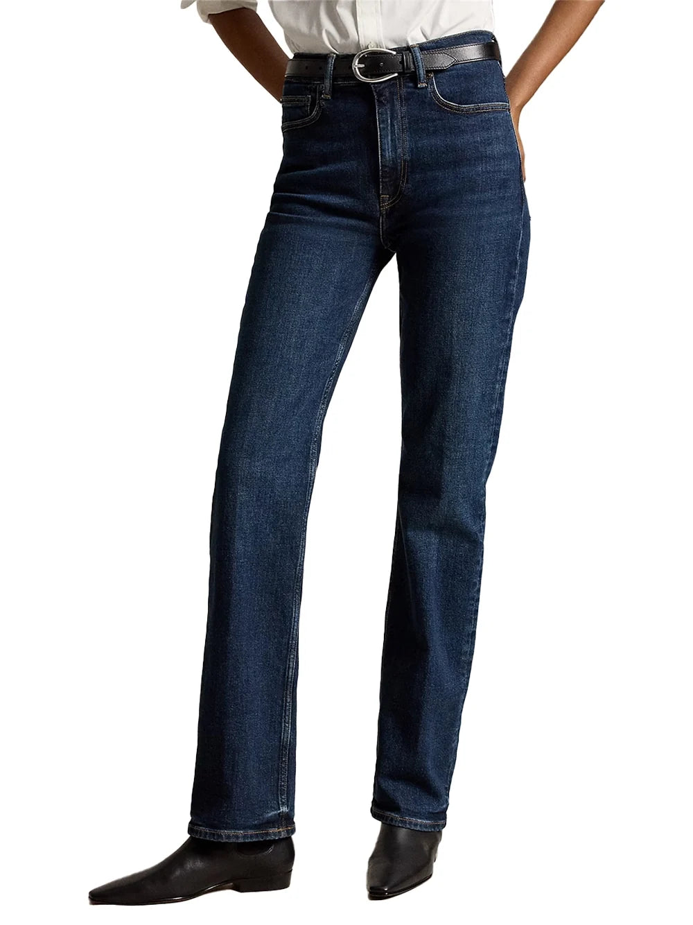 Ralph Lauren Straight-Leg Denim Jeans — Blue, view 4