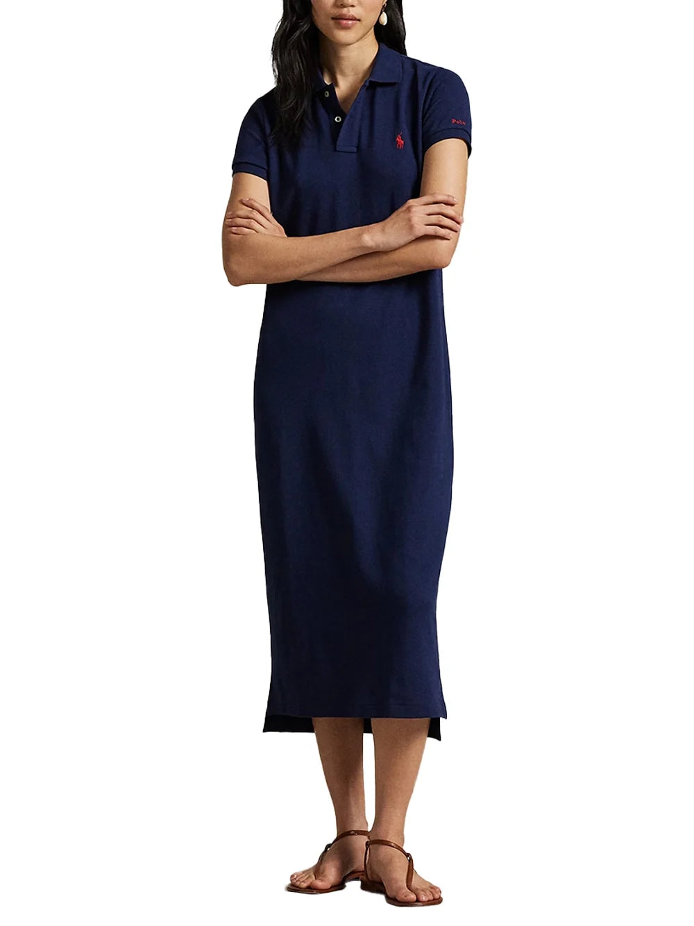 Ralph Lauren Mesh Polo Polo Dress — Navy, view 2