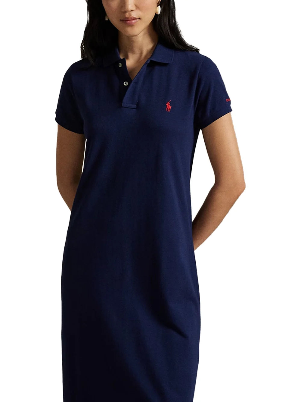 Ralph Lauren Mesh Polo Polo Dress — Navy, view 3