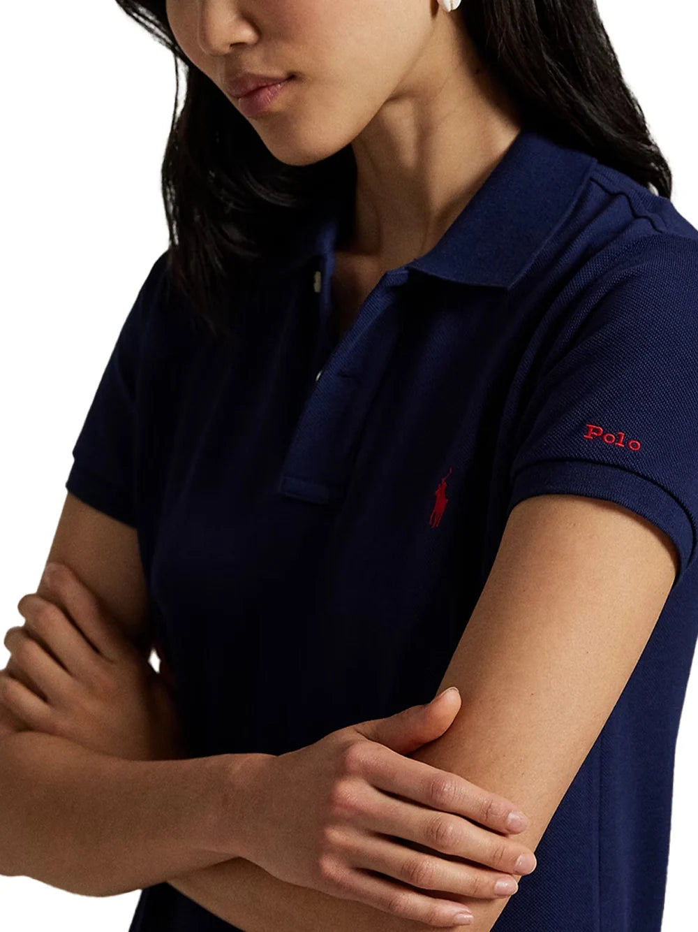 Ralph Lauren Mesh Polo Polo Dress — Navy, view 4