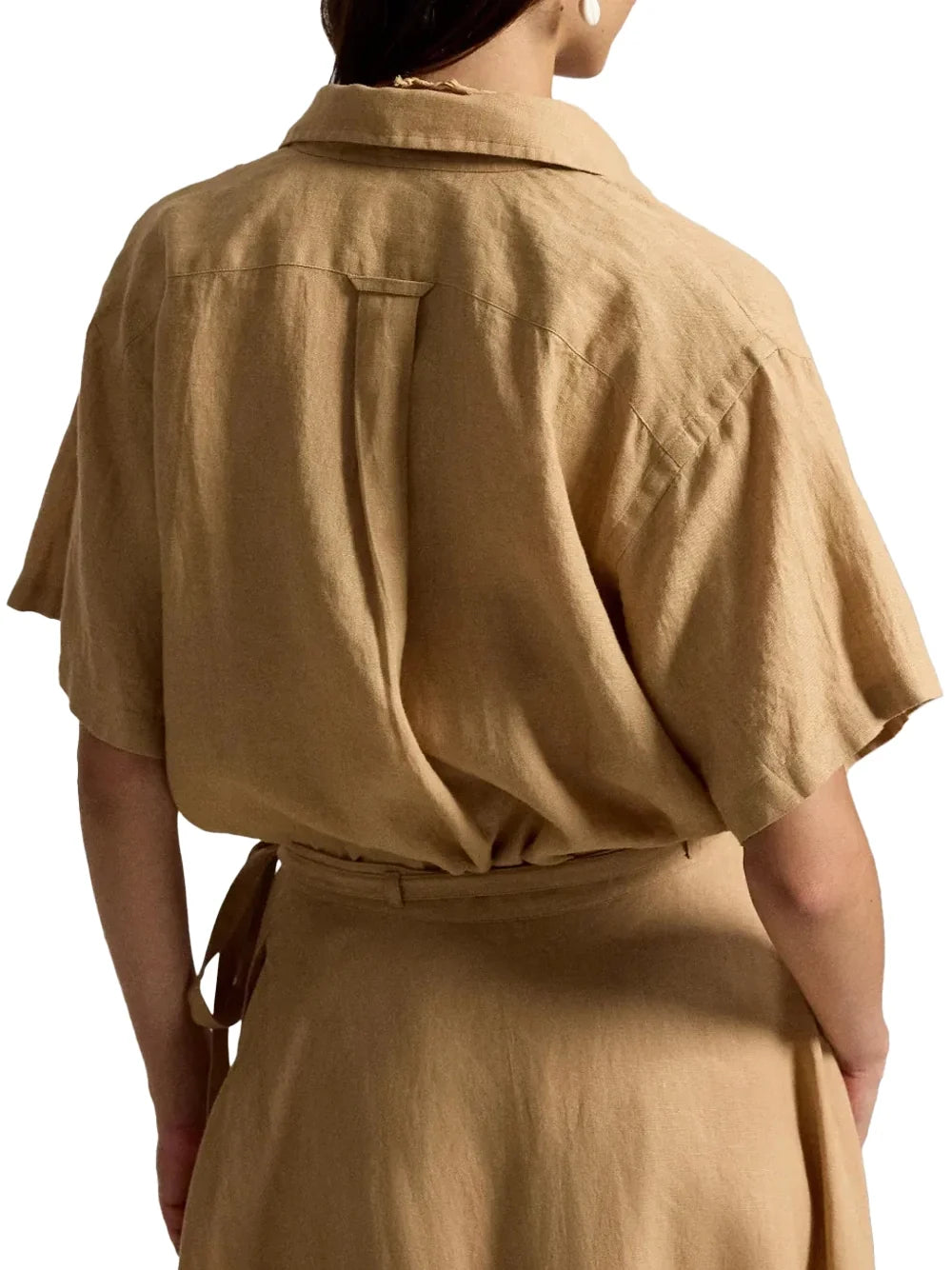 Ralph Lauren Patch Pocket Linen Shirt — Beige, view 5
