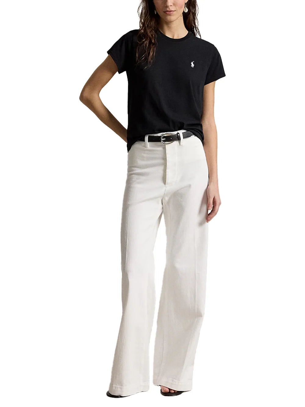 Ralph Lauren Crewneck Jersey T-Shirt — Black, view 2