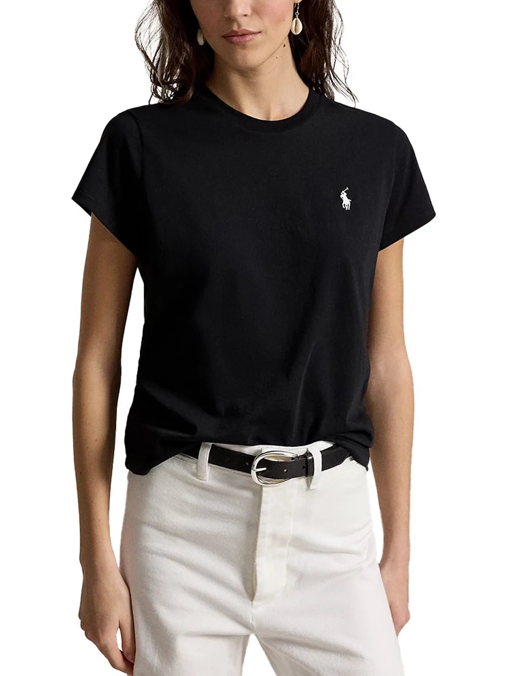 Ralph Lauren Crewneck Jersey T-Shirt — Black, view 3