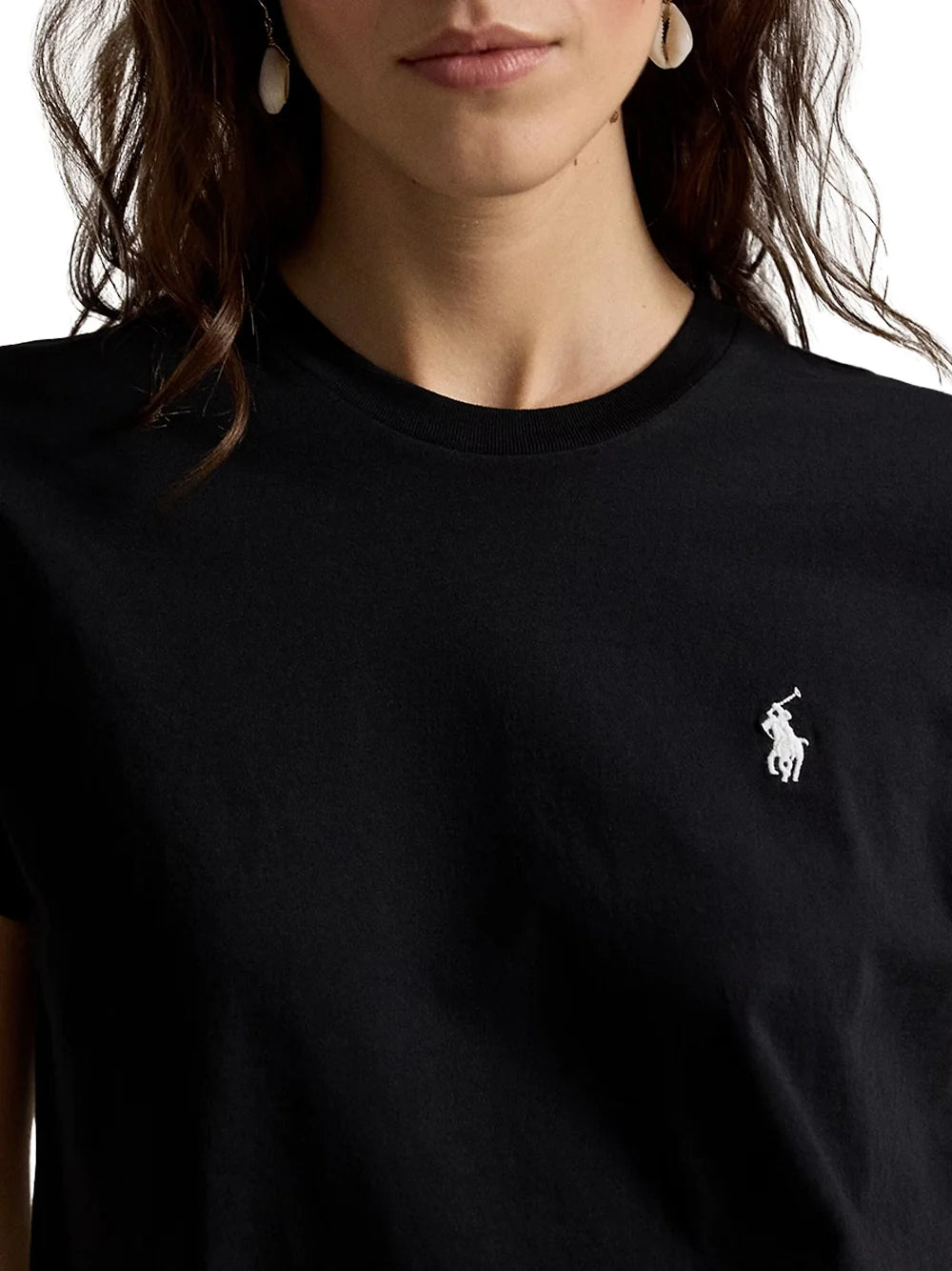 Ralph Lauren Crewneck Jersey T-Shirt — Black, view 4