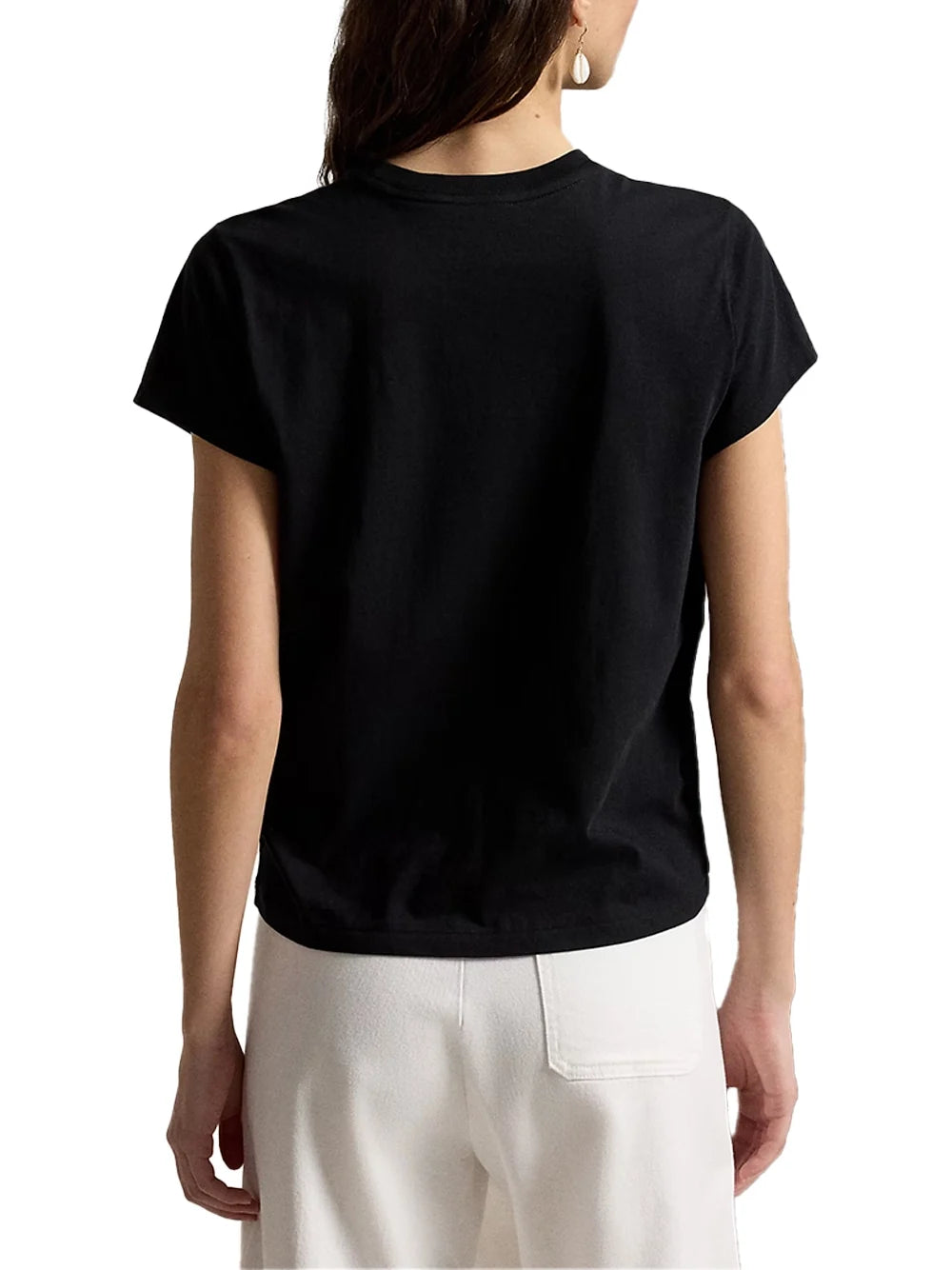 Ralph Lauren Crewneck Jersey T-Shirt — Black, view 5
