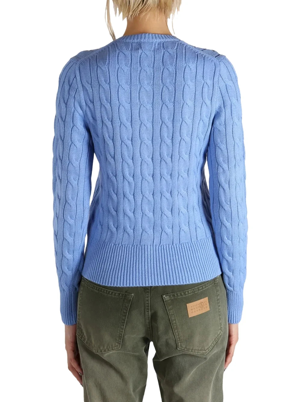Ralph Lauren Cable-Knit Cotton Cardigan — Blue, view 4