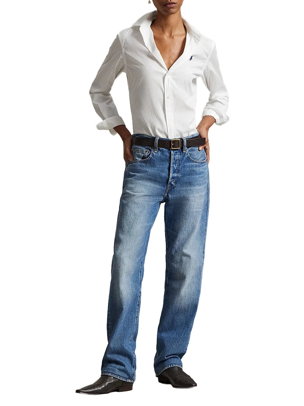 Ralph Lauren Slim Fit Cotton Shirt — White, view 2