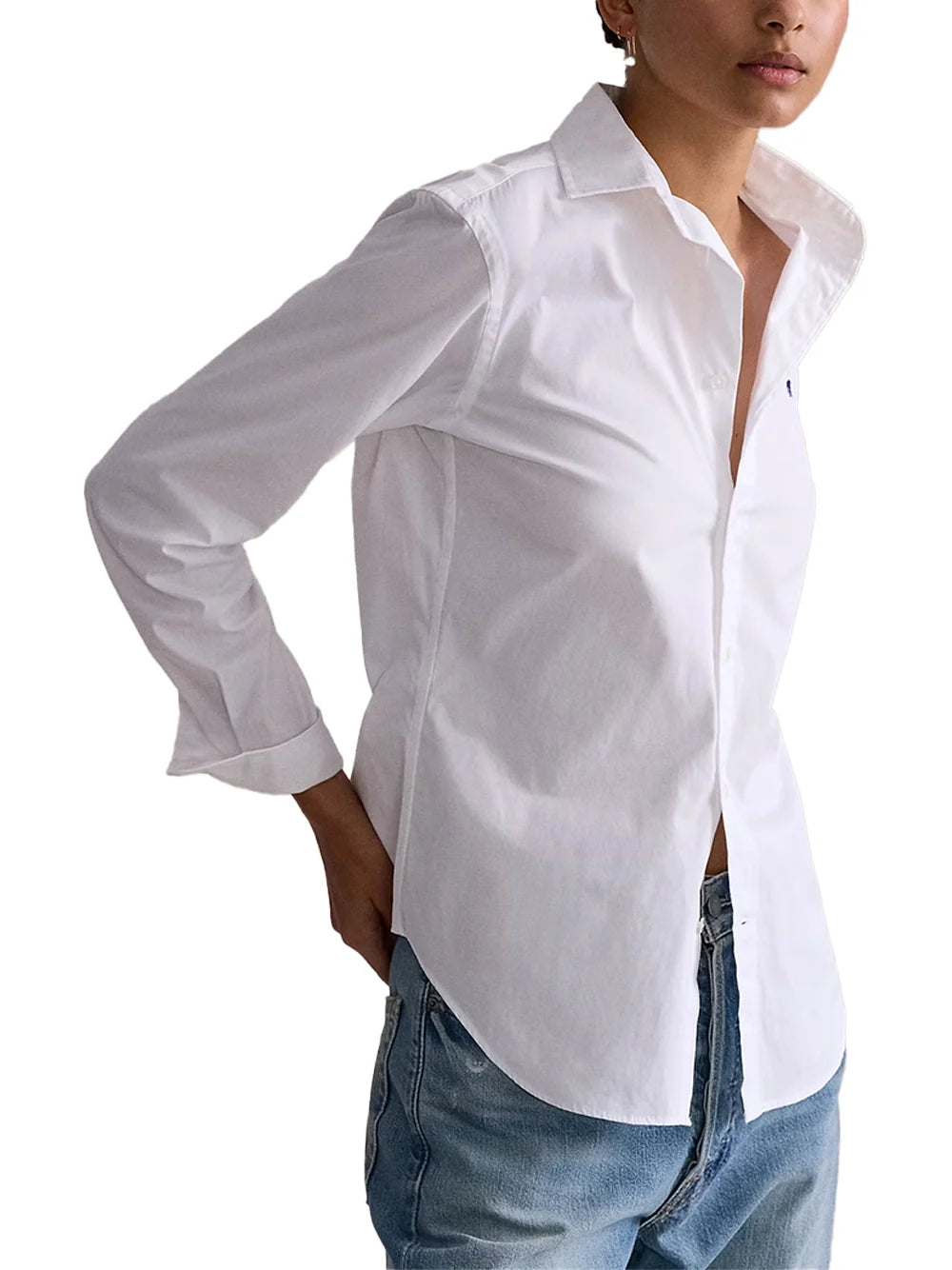 Ralph Lauren Slim Fit Cotton Shirt — White, view 3