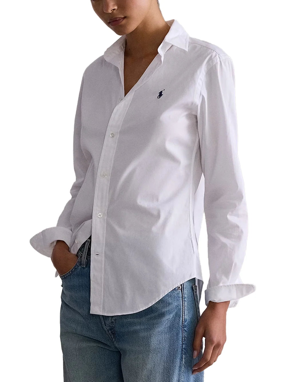 Ralph Lauren Slim Fit Cotton Shirt — White, view 4