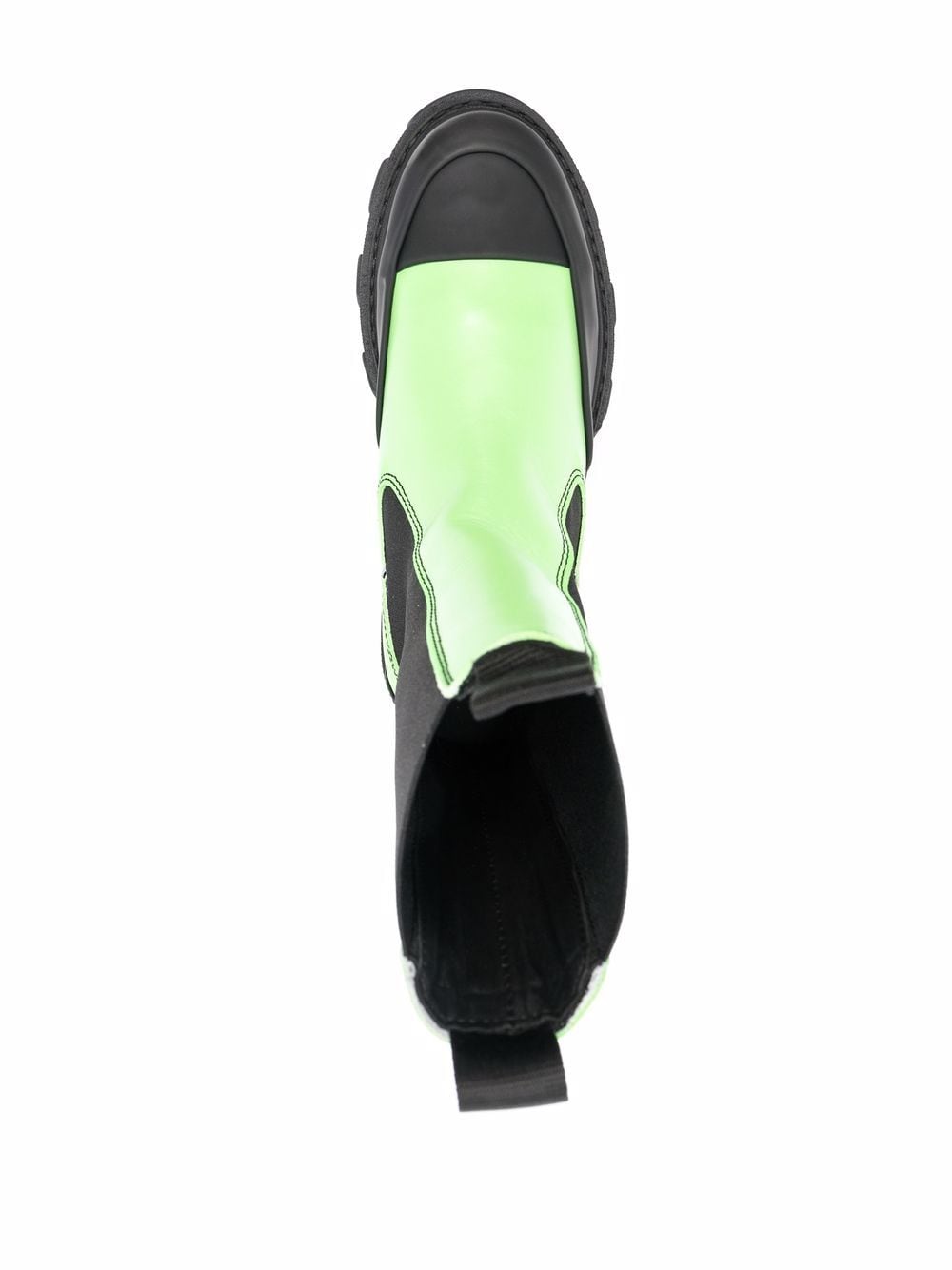 Ganni Color-Block Leather Chelsea Boot — Green, view 5