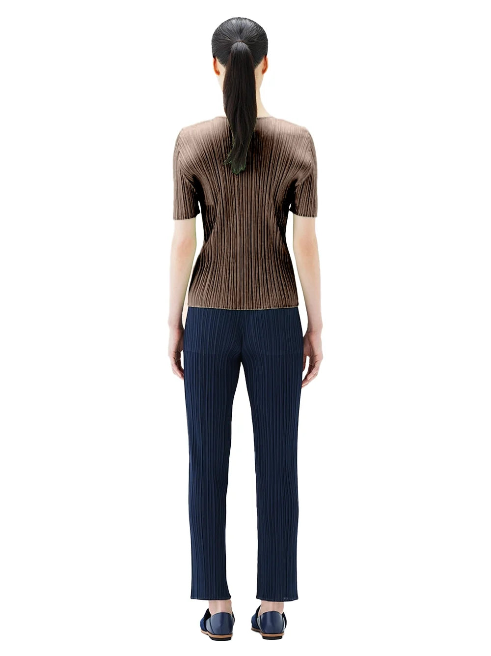 Issey Miyake Pleats Please Top — Brown, view 5