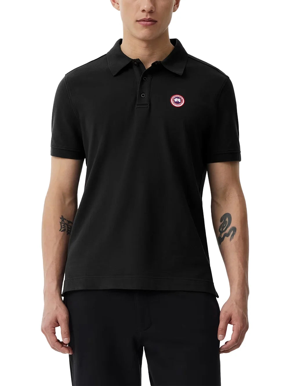 Canada Goose Cotton Piqué Polo Shirt — Black, view 2