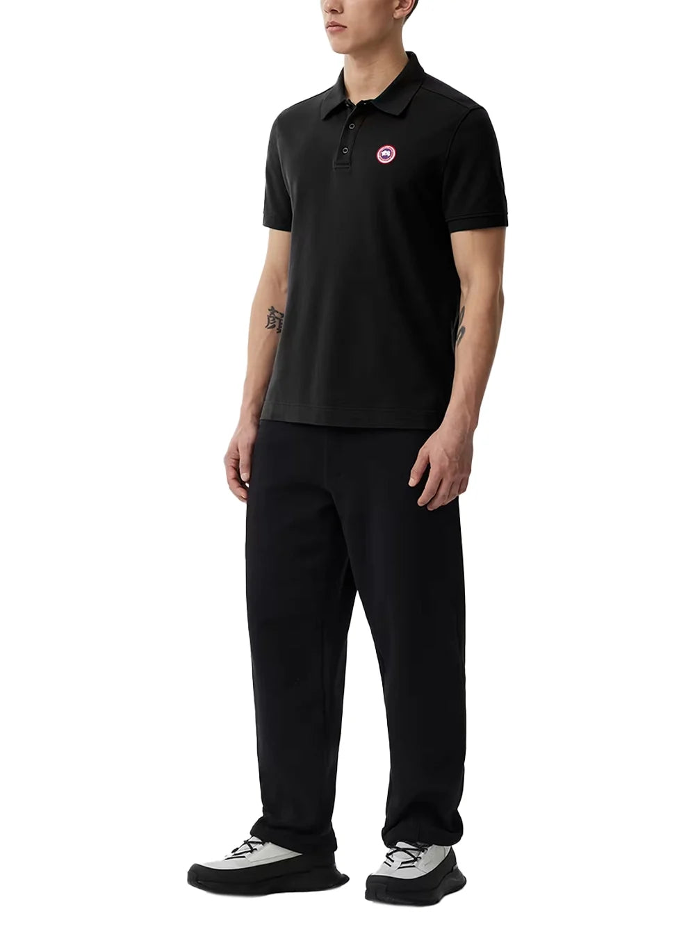 Canada Goose Cotton Piqué Polo Shirt — Black, view 3