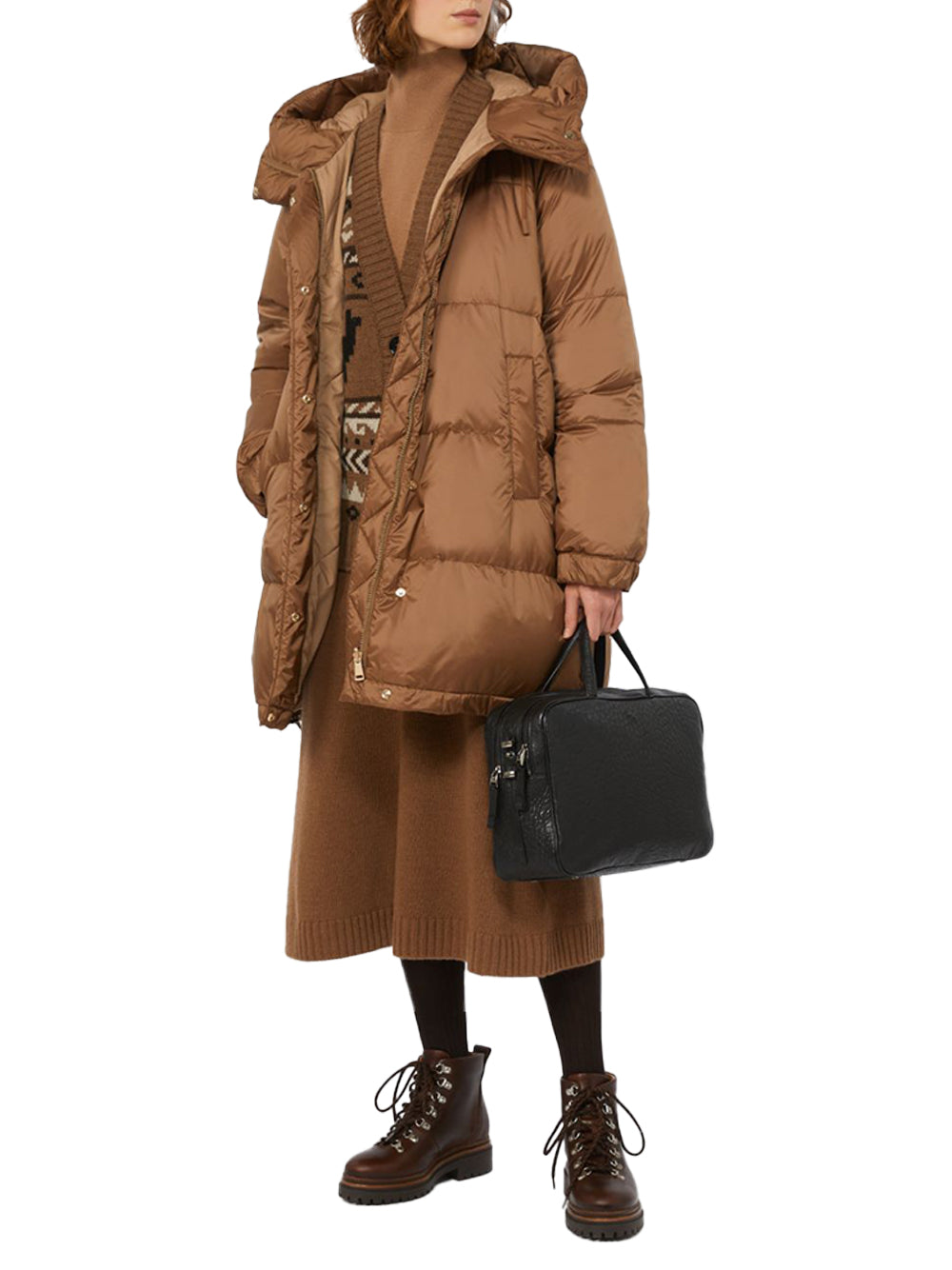 Weekend Maxmara Wool Knit Skirt — Brown, view 2
