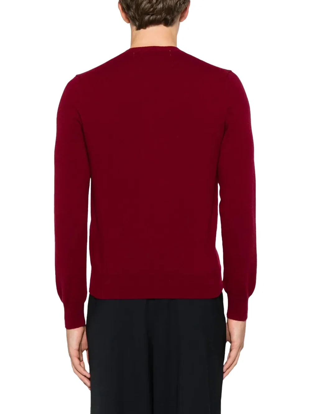 Comme Des GarçOns Play Double Heart Wool Cardigan — Burgundy, view 5
