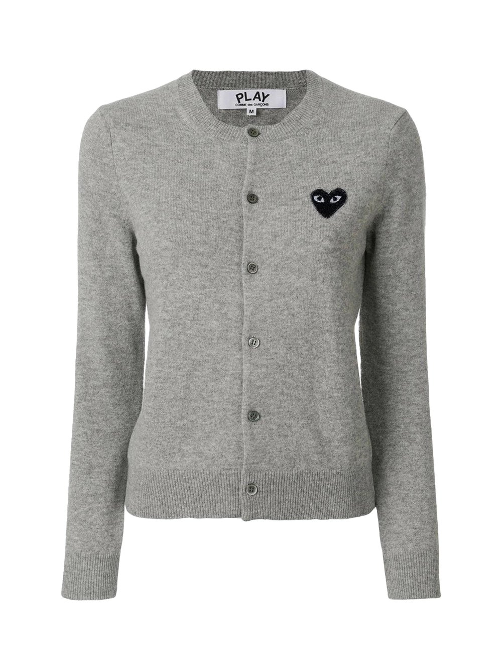 Comme Des GarçOns Play Heart-Emblem Wool Cardigan — Gray by Comme Des Garçons Play