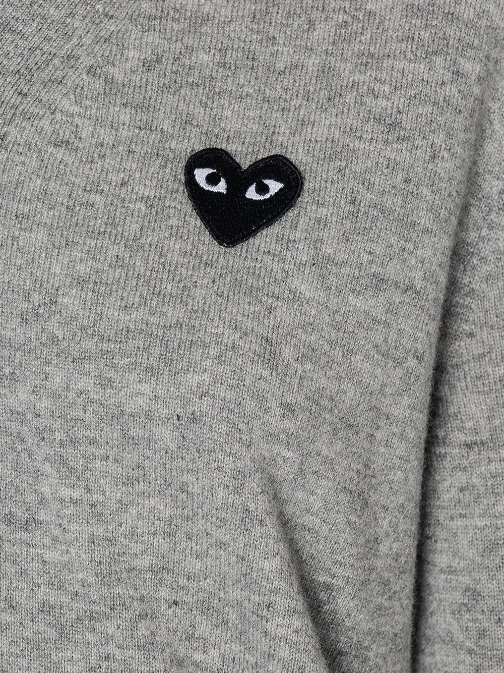 Comme Des GarçOns Play Heart-Emblem Wool Cardigan — Gray, view 3