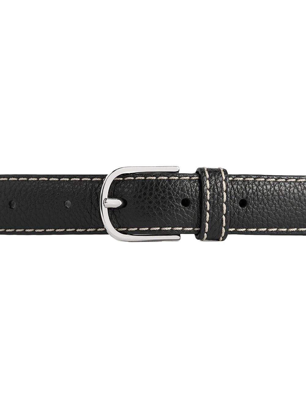 Toteme Grained-Leather Belt — Black, view 3