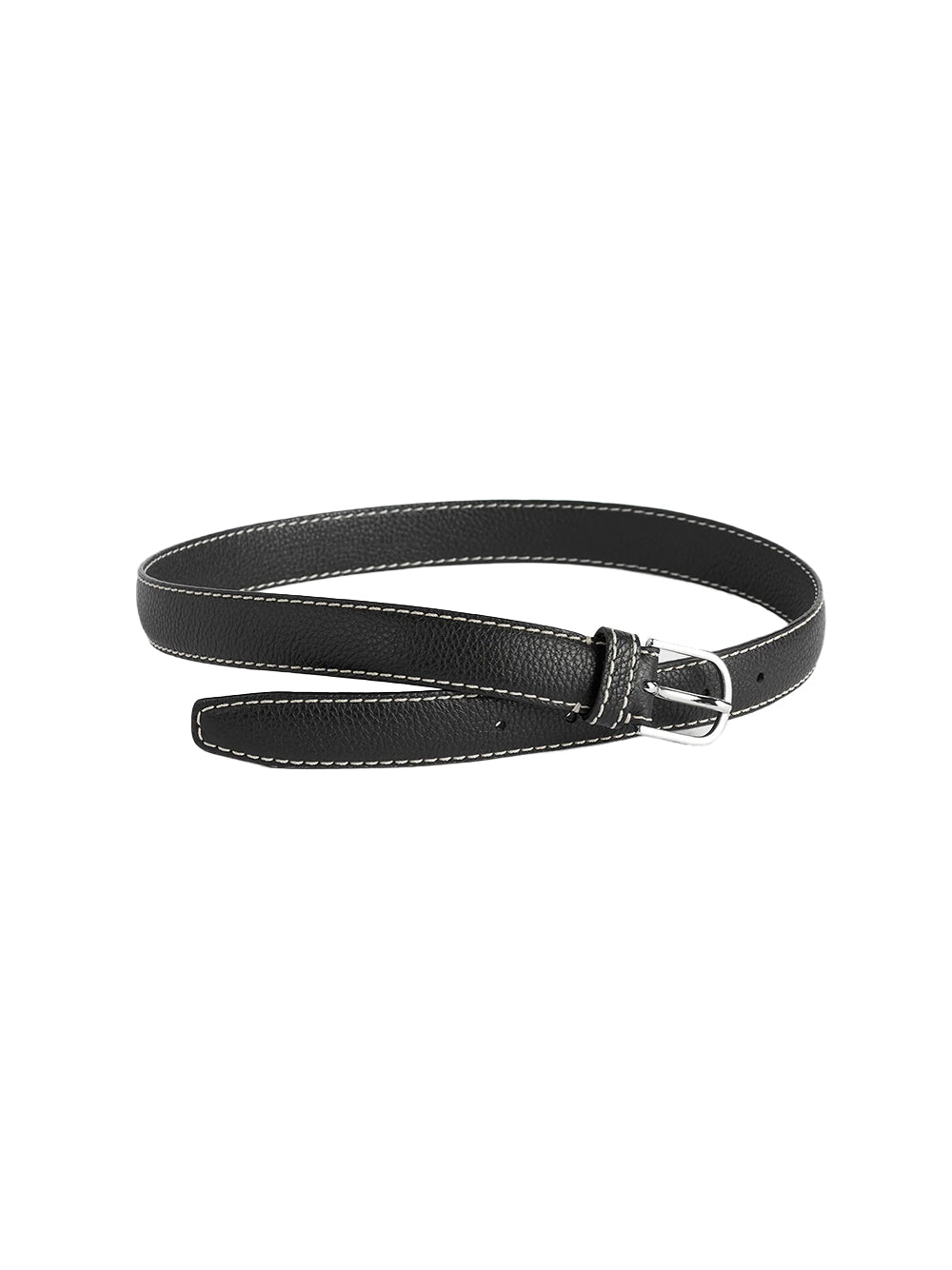 Toteme Grained-Leather Belt — Black, view 4