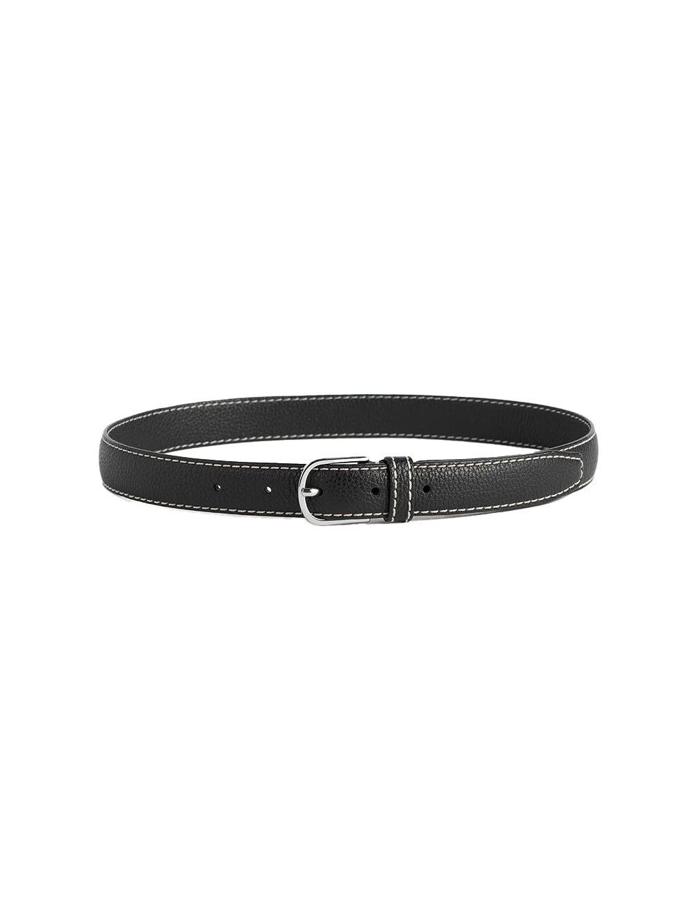 Toteme Grained-Leather Belt — Black, view 5
