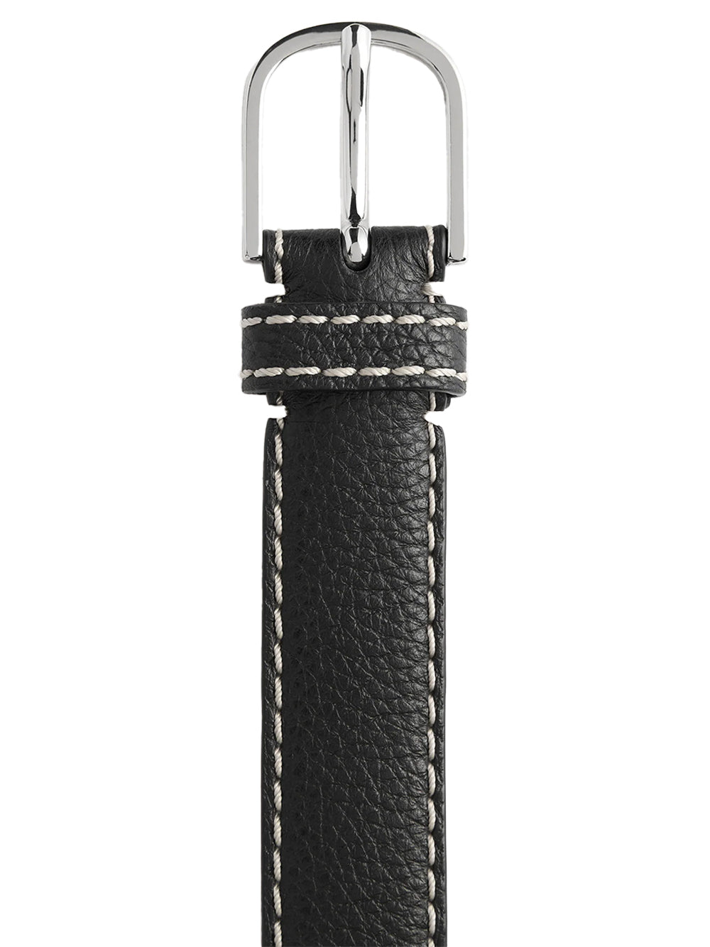Toteme Grained-Leather Belt — Black, view 6