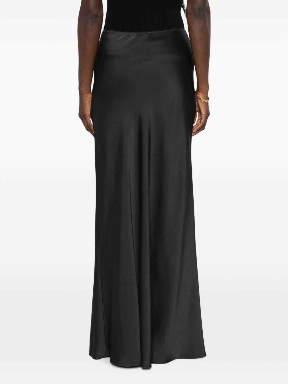 Fabiana Filippi Satin Finish Skirt — Black, view 2
