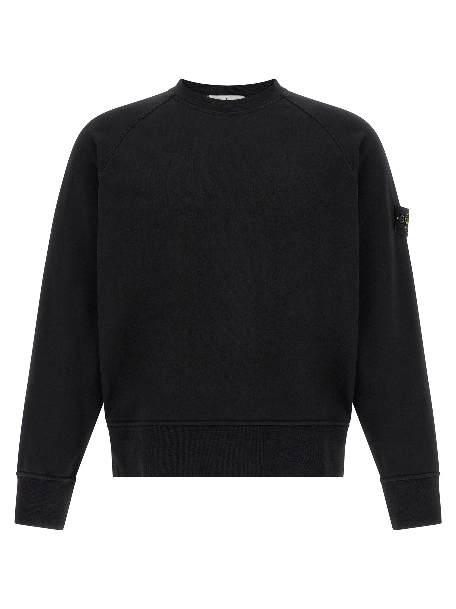 Stone Island Raglan Crew Neck Sweatshirt — Black by Stone Island