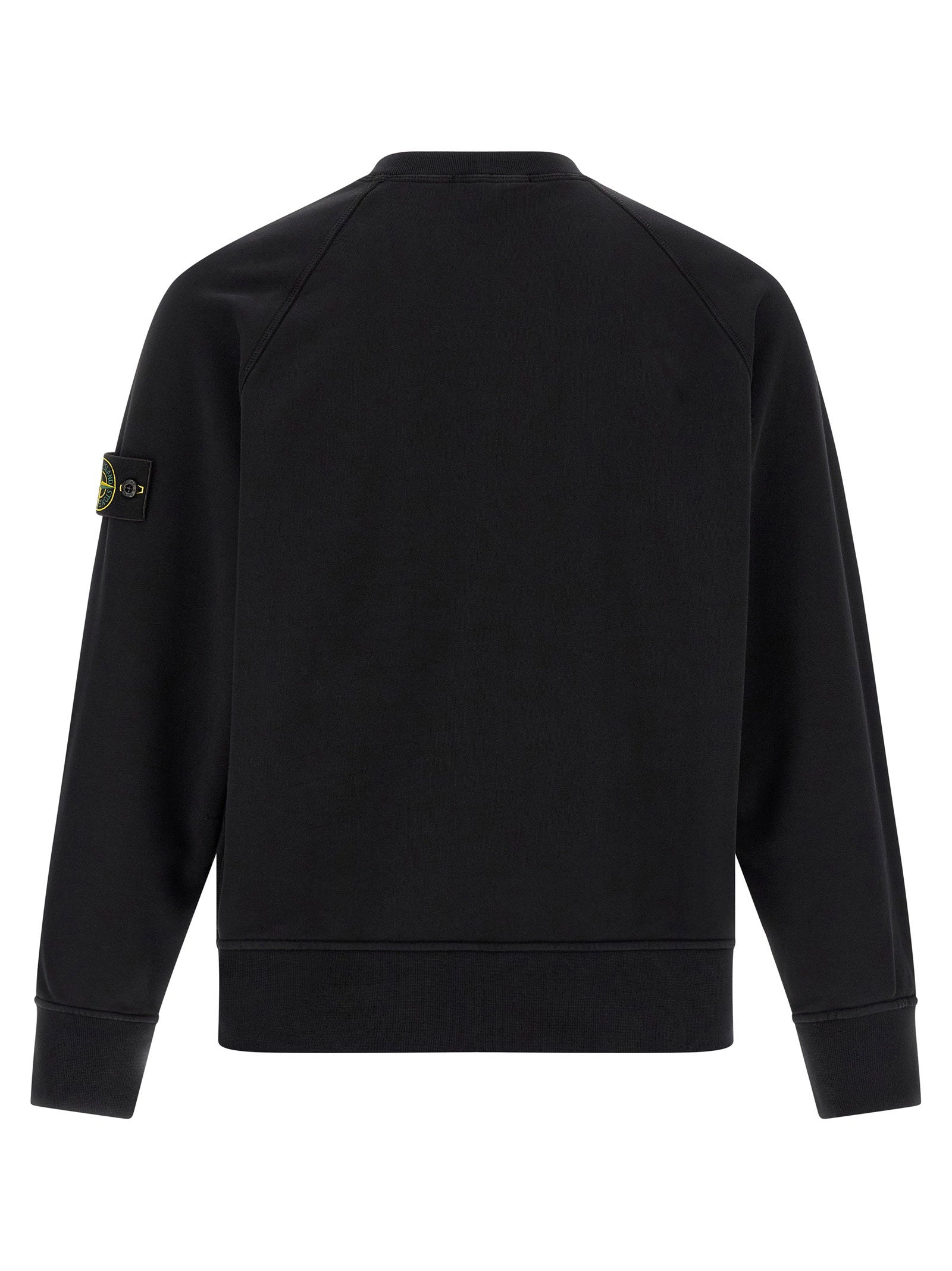 Stone Island Raglan Crew Neck Sweatshirt — Black, view 2