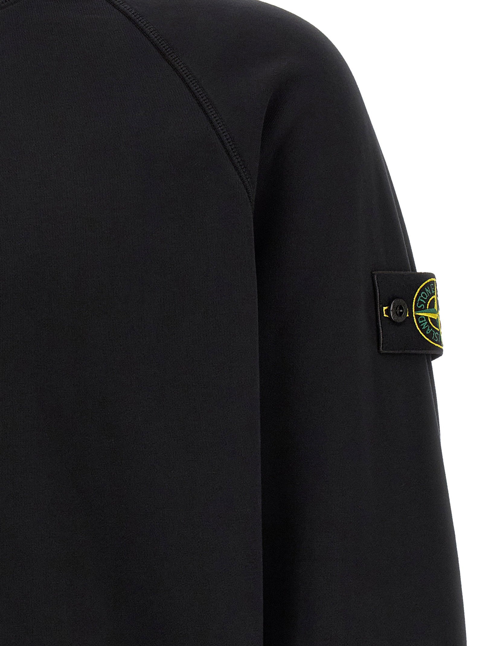 Stone Island Raglan Crew Neck Sweatshirt — Black, view 4