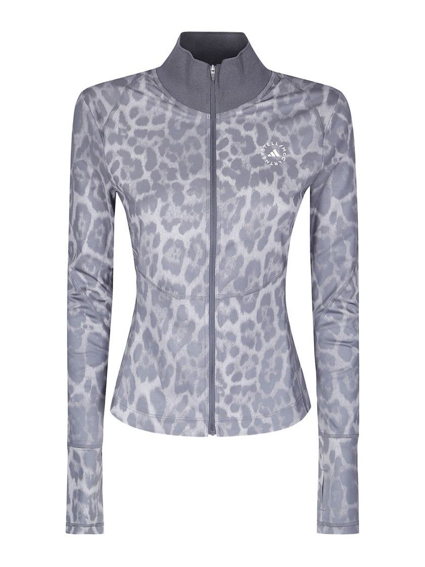 Adidas By Stella McCartney Leopard Print Sweatshirt — Grey by Adidas By Stella Mccartney