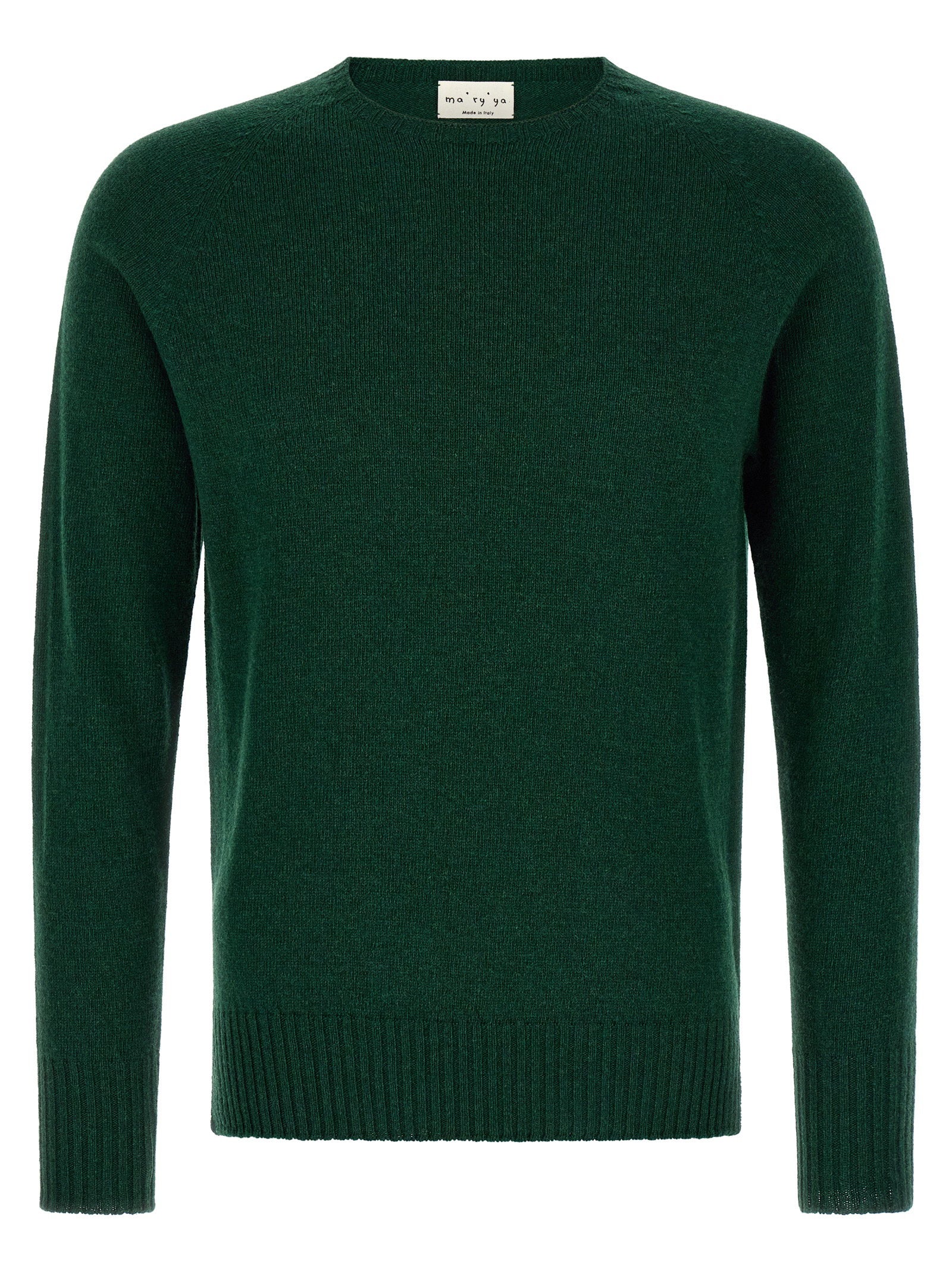 Ma'ry'ya Cashmere Blend Crew-Neck Sweater — Forest Green by Ma'ry'ya