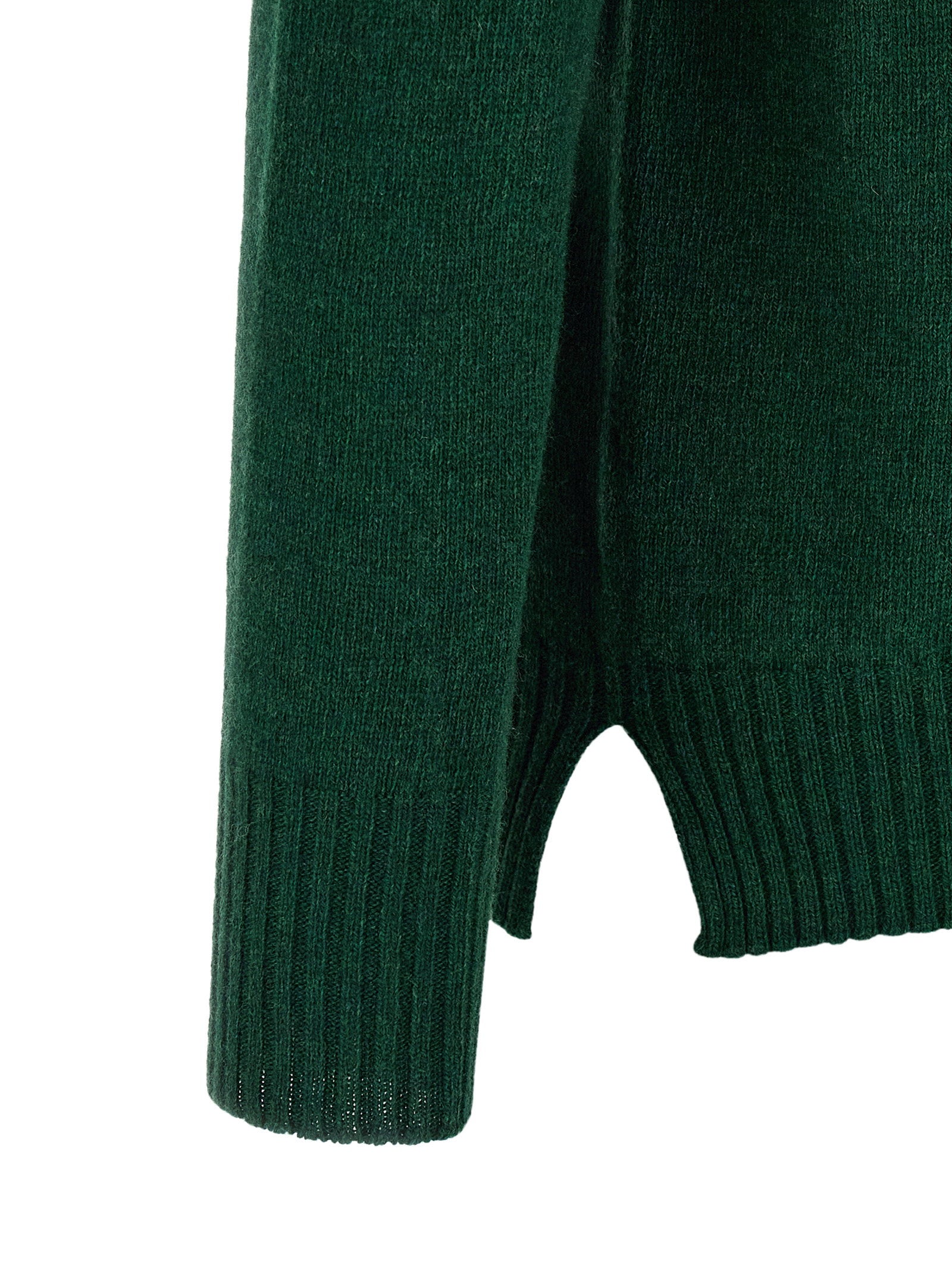 Ma'ry'ya Cashmere Blend Crew-Neck Sweater — Forest Green, view 4