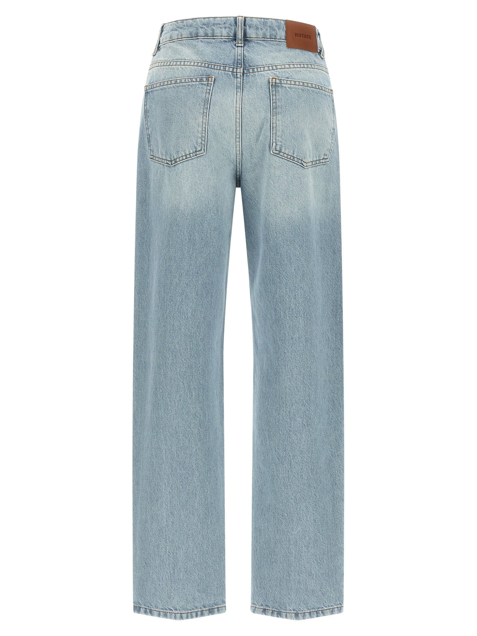 Rotate Birger Christensen Front Zip Organic Cotton Jeans — Light Blue, view 2
