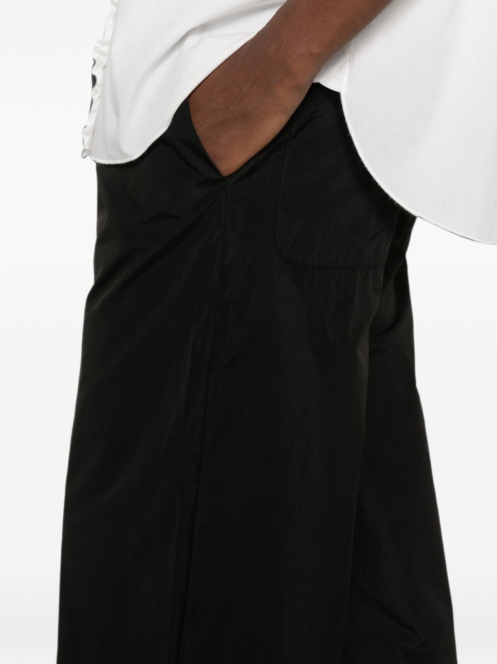 SUSANNE BOMMER Technical Taffeta Wide-Leg Trousers — Black, view 2