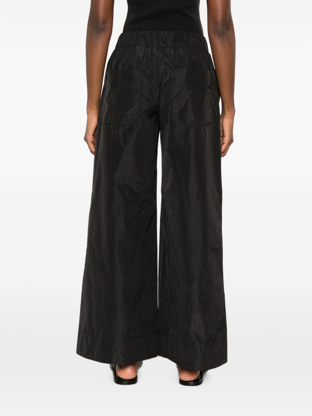 SUSANNE BOMMER Technical Taffeta Wide-Leg Trousers — Black, view 3