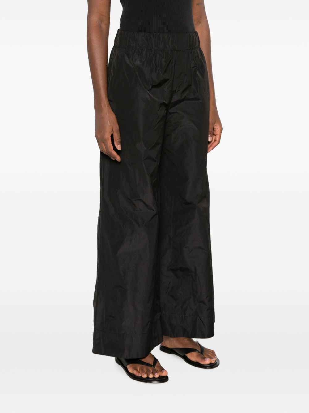 SUSANNE BOMMER Technical Taffeta Wide-Leg Trousers — Black, view 5