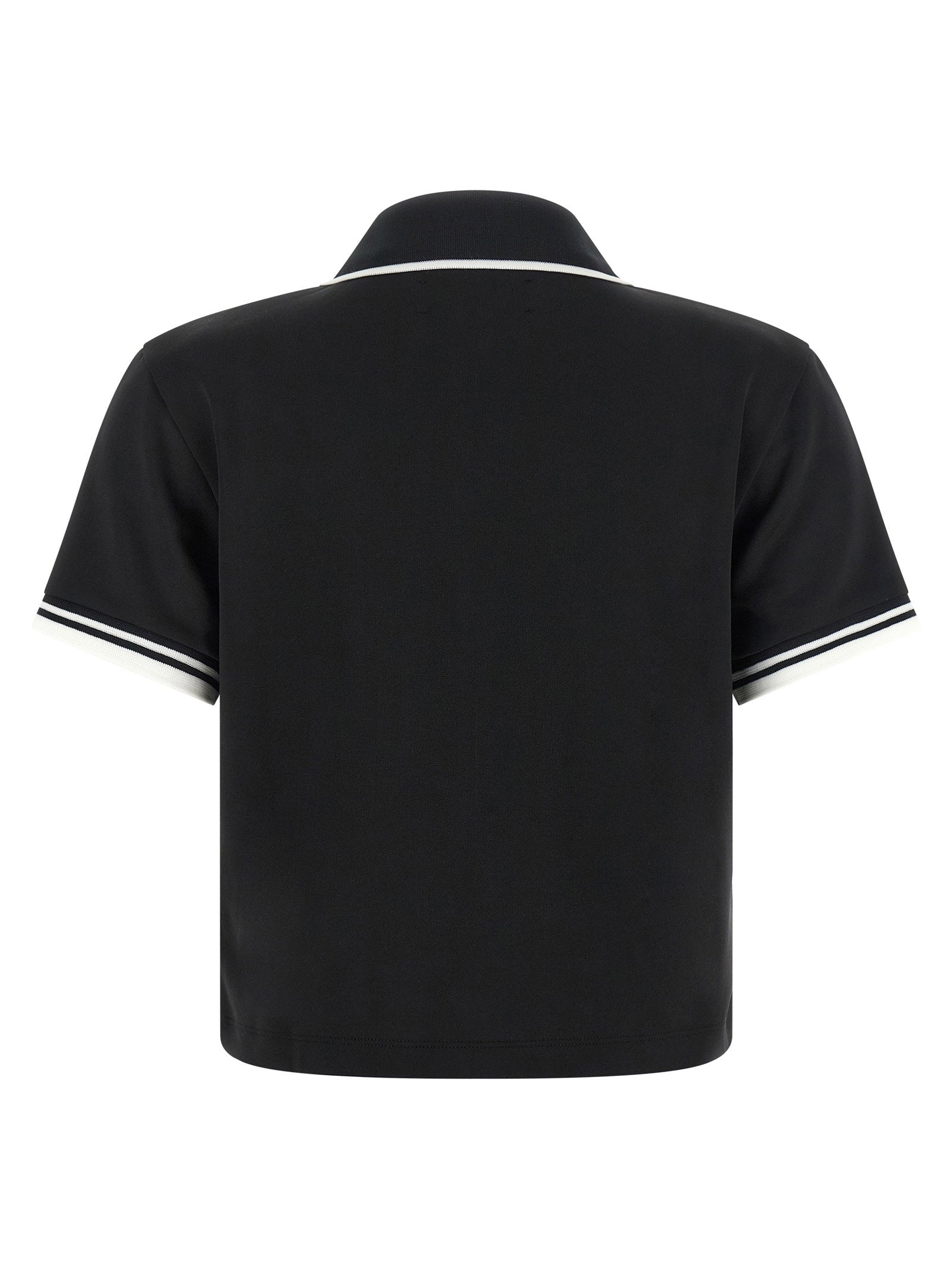 Amiri Half-Zip Cotton Blend Polo Shirt — Black, view 2