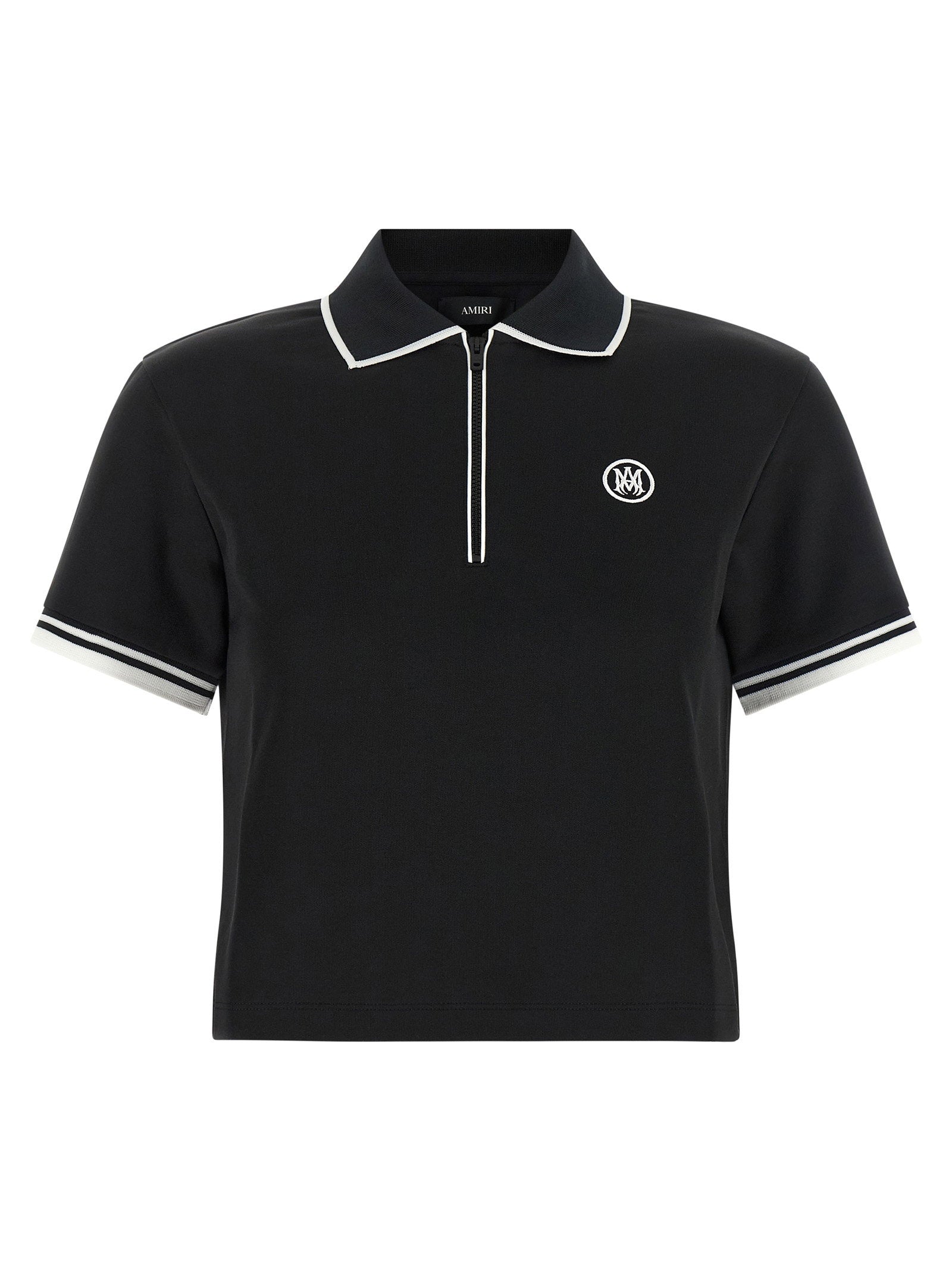 Amiri Half-Zip Cotton Blend Polo Shirt — Black by Amiri