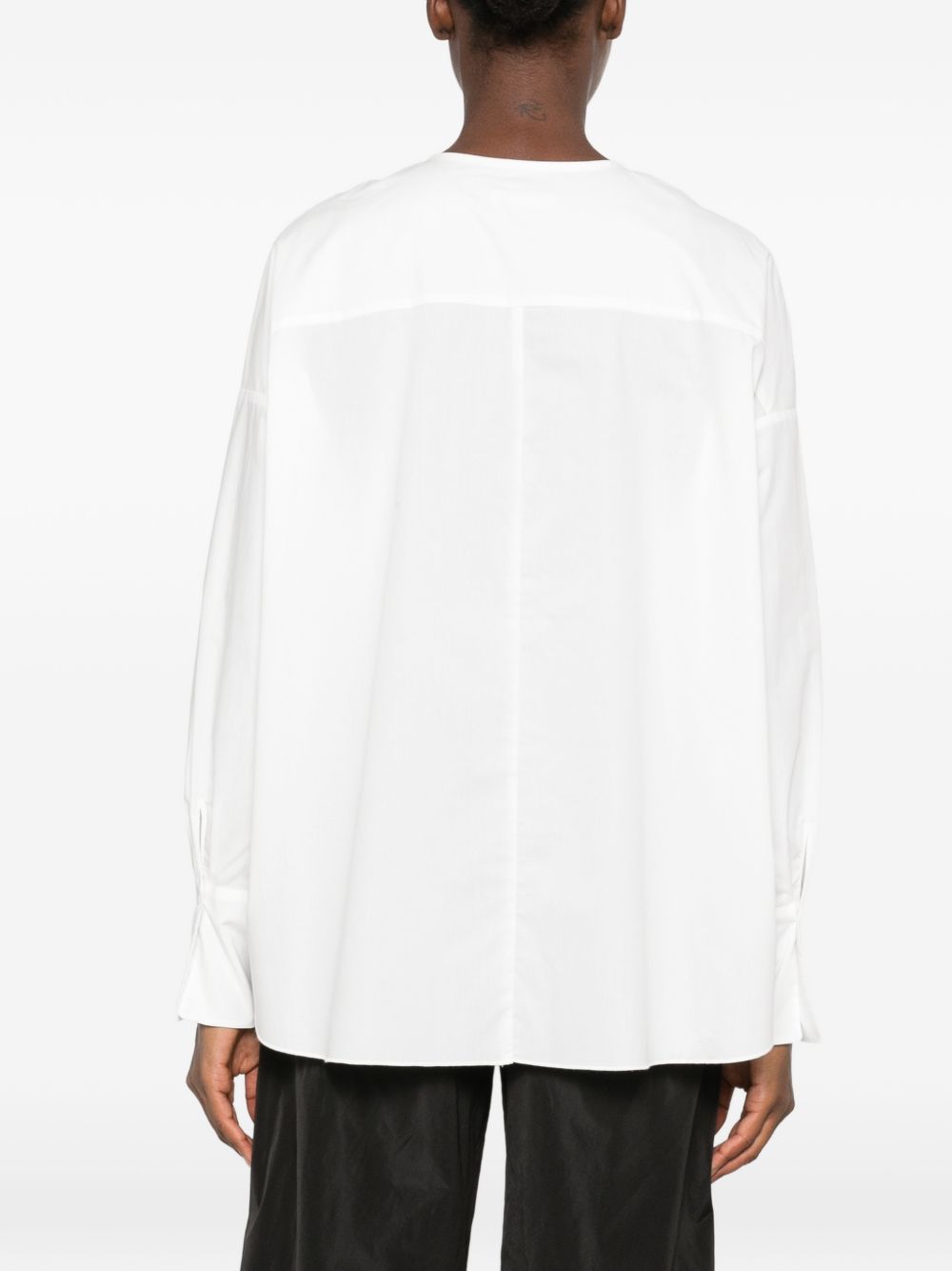 SUSANNE BOMMER Ruffled Cotton Blouse — White, view 5