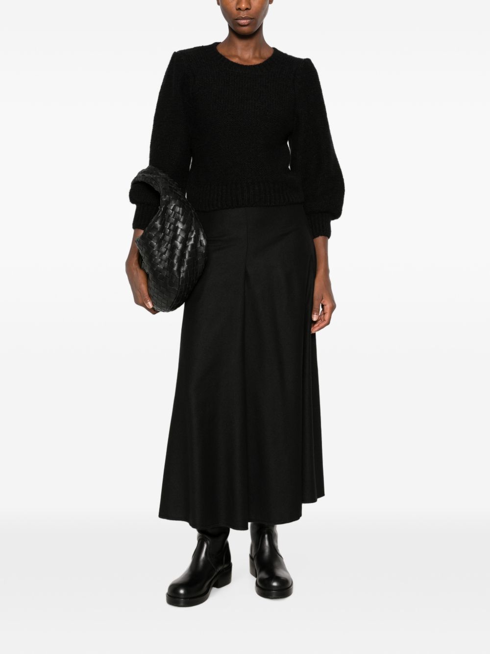 SUSANNE BOMMER Brushed-Knit Wool Sweater — Black, view 2