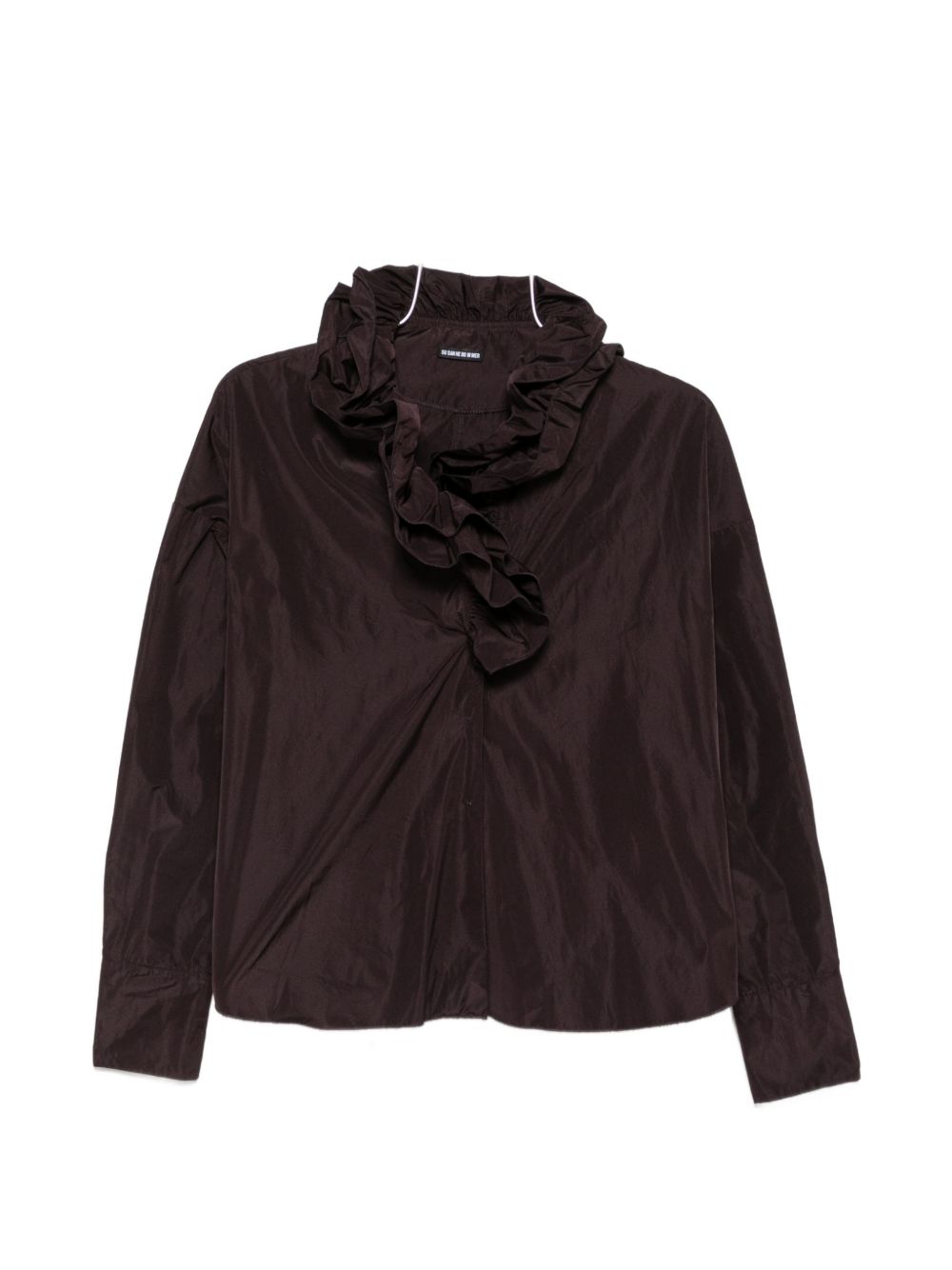 SUSANNE BOMMER Ruffled Taffeta Blouse — Burgundy by SUSANNE BOMMER